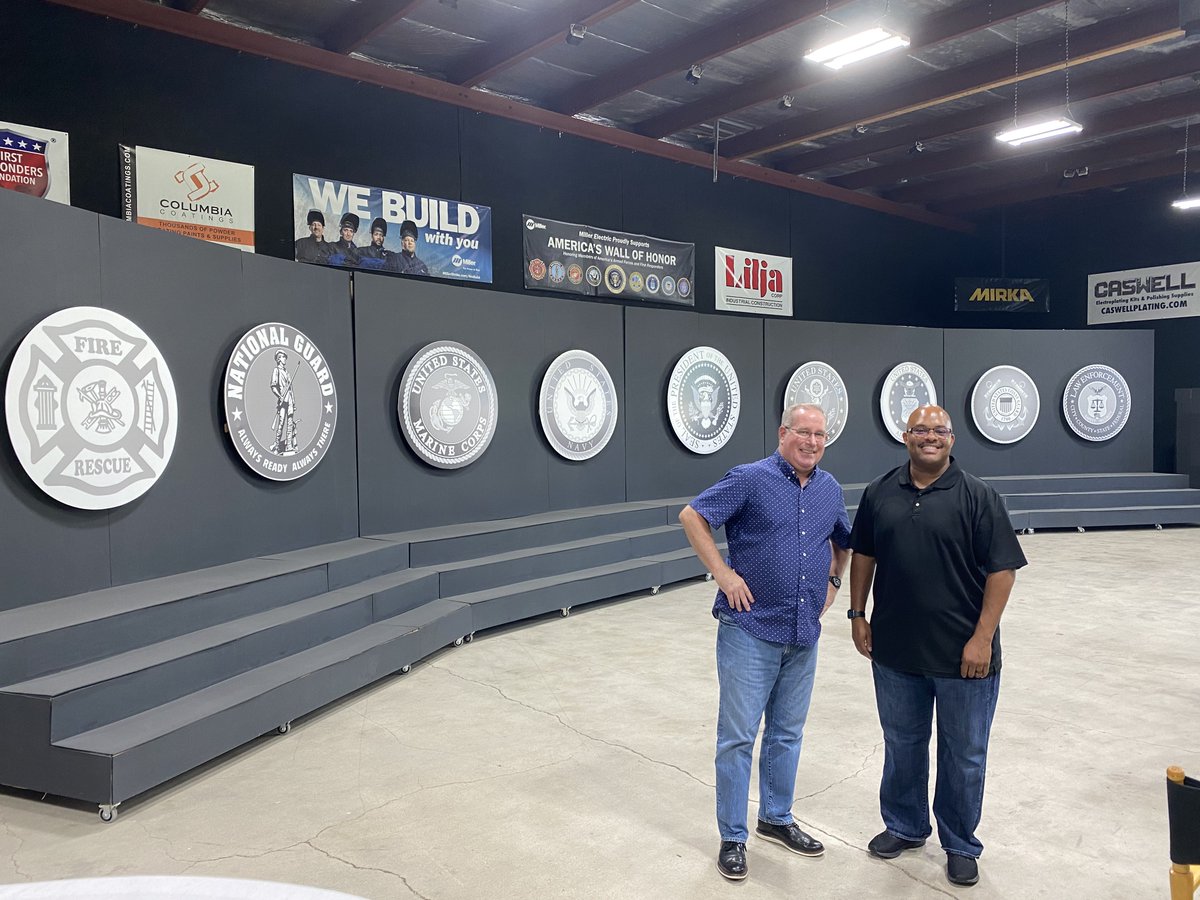 USAWallofHonor's tweet photo. Thank you @opoapresident Sgt. Tony Collins for visiting our #AWOH studio. These days our law enforcement community needs our support more than ever. We have your six! Looking forward to showing our message of support on our National Tour 2021 @omahaPOA @GLFOP @NAPOpolice https://t.co/IWyM3R7qon