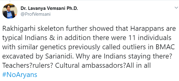 20/nRakhigarhi skeleton genetics study shows that Harrappans were all Indians  @ProfVemsani  https://twitter.com/ProfVemsani/status/1283834192107900928?s=20 https://economictimes.indiatimes.com/news/politics-and-nation/rakhigarhi-dna-study-questions-aryan-invasion-theory-claims-author/articleshow/71001985.cms?from=mdr @Voice_For_India