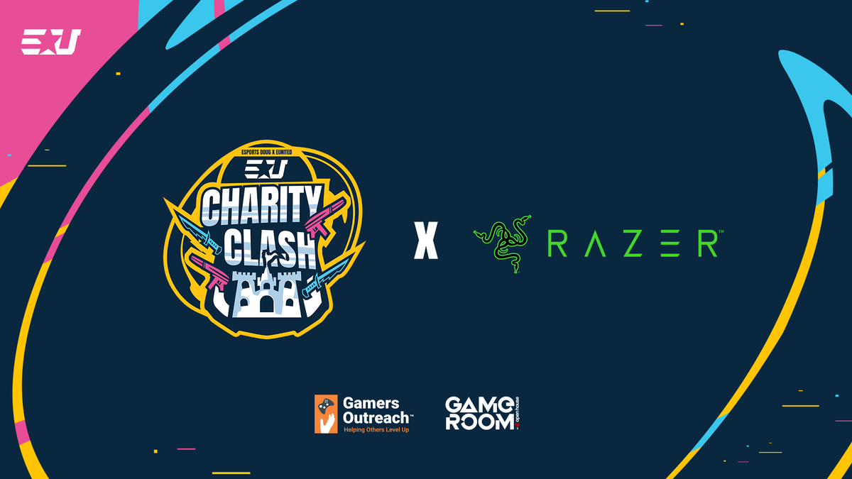 eUnited's tweet photo. #eUCharityClash Update:

A big welcome to @Razer, who will be matching donations throughout the event up to $10,000!

TEN THOUSAND DOLLARS FOR THE KIDS!

The @EsportsDoug x @eUnited Charity Clash Valorant tournament kicks off tomorrow at 3PM ET! https://t.co/LJYhXMmElT