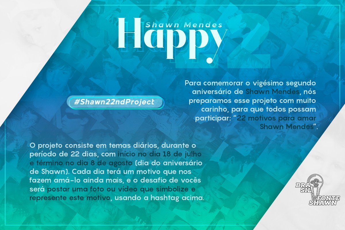 FonteShawnBRA's tweet photo. Projeto de aniversário — SM | Em comemoração aos 22 anos de Shawn Mendes, estaremos iniciando um projeto, e todos vocês poderão participar! 
Leia abaixo para mais detalhes. 💙
#Shawn22ndProject https://t.co/WolBsd62wD
