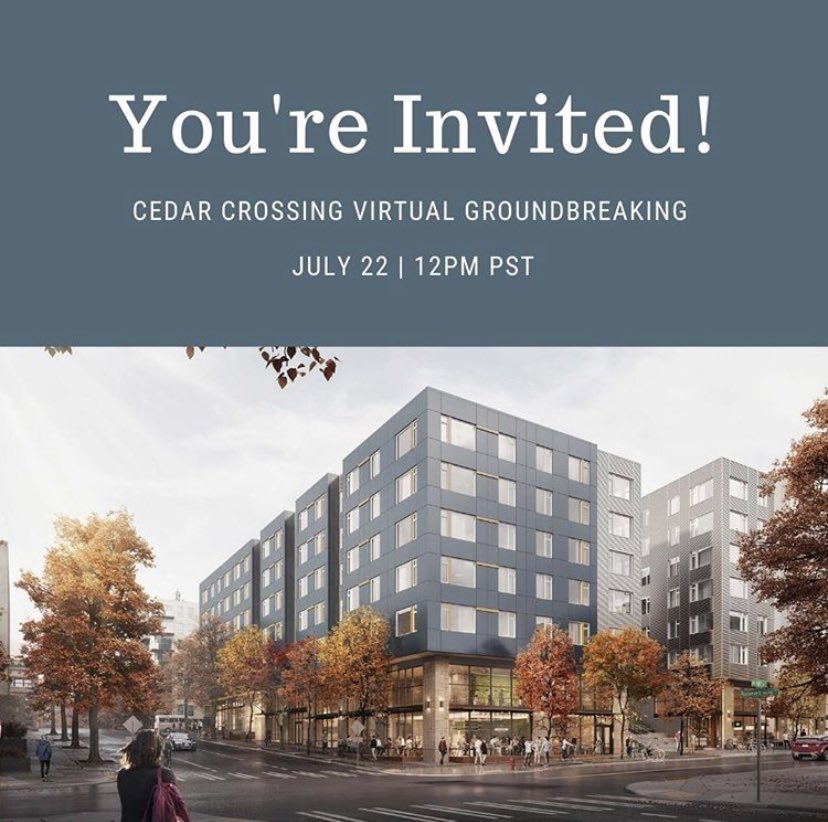 We are excited to celebrate the groundbreaking of Cedar Crossing next Wednesday, July 22nd at noon. Join our virtual celebration: m.facebook.com/events/9796112…