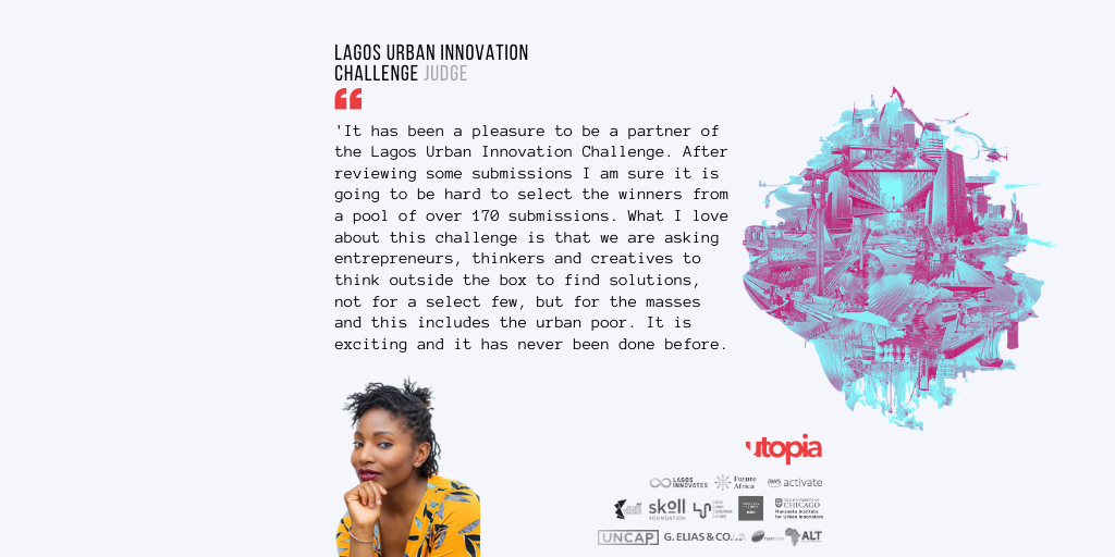 utopia_lagos's tweet photo. Our judges are as excited as we are about the quality of innovations evaluated for the Lagos Urban Innovation Challenge. Hear from Olamide Udoma Ejorh of @ludi_org Register for our July 23rd event to meet the winners https://t.co/30cKMGJHoi 
3 @lagosinnovates @BusInsiderSSA https://t.co/hZsiTX5tvF
