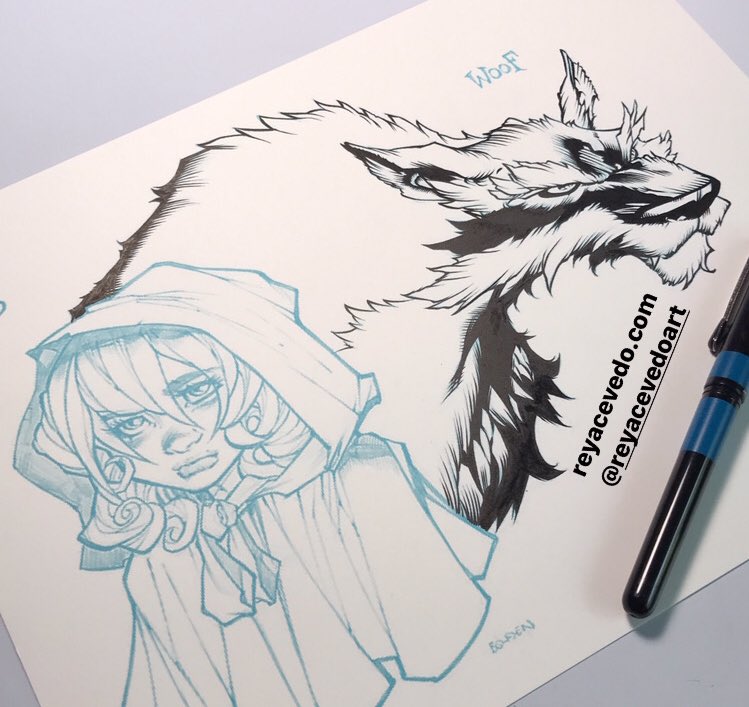 ReyAcevedoArt's tweet photo. W.I.P. Inking for practice/fun a sketch of Red and Woof from Fairy Quest 3 by Mike Bowden. #fairyquest #fairyquest3 #fairyquestoverunderthrough #red #woof #redandwoof #mikebowden #fanart #inking #comicbookinker #inkingart #copicmultilinersp #pentelpocketbrushpen #reyacevedoart https://t.co/HAQ3To6IVx