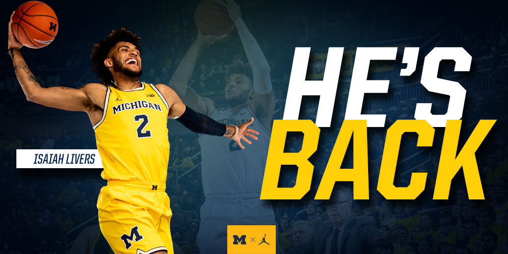 umichbball's tweet photo. HE ... IS ... BACK!

Release | https://t.co/JVL11jm8Tx

#GoBlue 〽️🏀
#MaskUpMichigan https://t.co/gmflb0hRRf