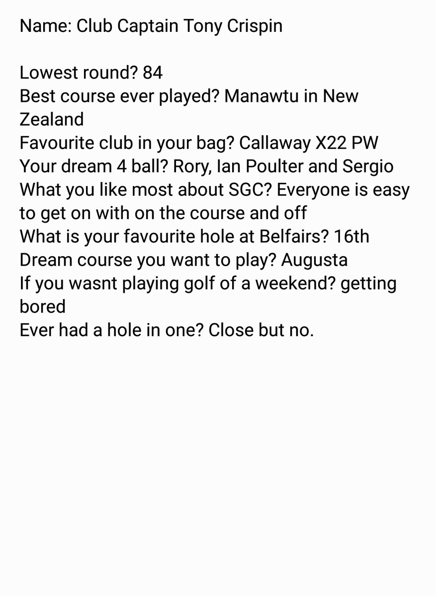 SouthendGC's tweet photo. Meet Club Captain Tony Crispin far left of picture and his views on the club, course and golf. https://t.co/LUWouPN7uH