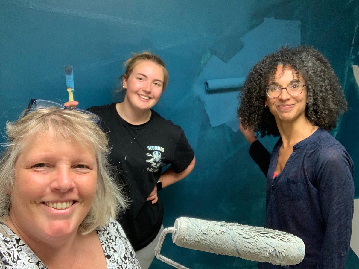 TeamworkTrust's tweet photo. Our canteen &amp; education classroom in #Wellingborough is getting a revamp with stunning geometric patterns - THANK YOU to #volunteer Imogen, and Teamwork's Caroline and Avril too 🙂 https://t.co/lmuyVmGuaG