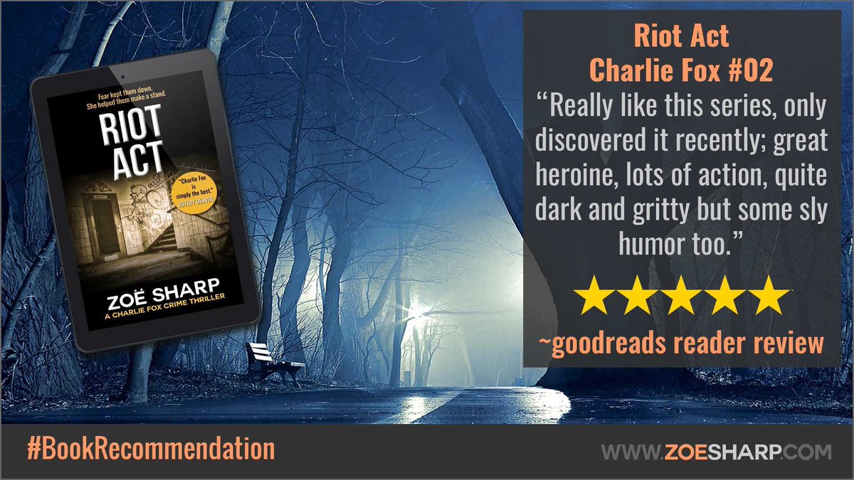 authorzoesharp's tweet photo. “Really like this series, only discovered it recently; great heroine, lots of action, quite dark and gritty but some sly humor too.” ~Goodreads Review
#AmReading #ZoeSharp #CharlieFox2 #Riot Act
https://t.co/SQCOD4qwCU https://t.co/FxgsIUTxWq