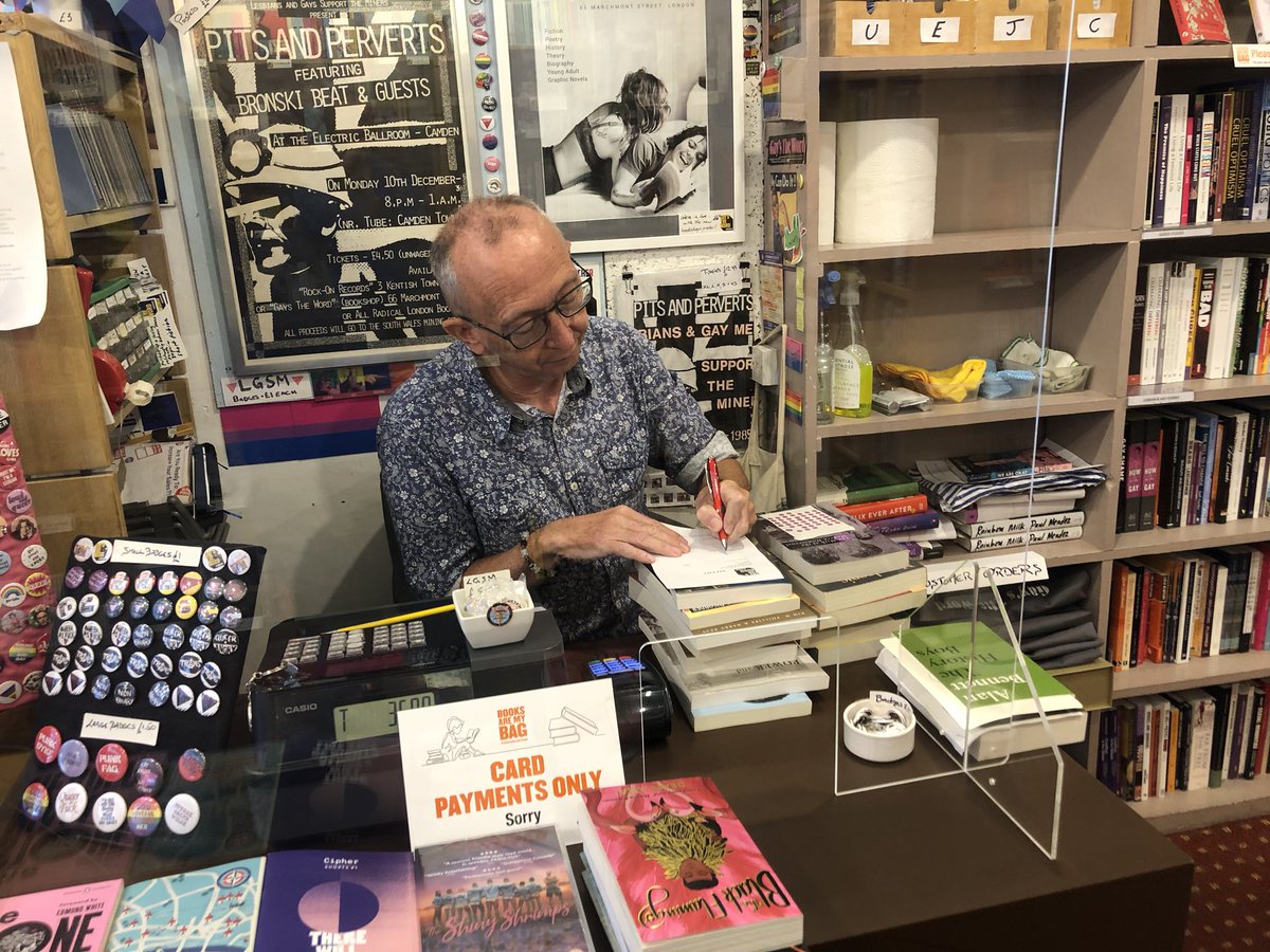 Smithyshere's tweet photo. Dropped into @gaystheword to say hi to the amazing Uli & Jim. Delighted they’re busy with both mail orders & returning customers. Came away with new reading material from @DeanAtta #DanGlass #TomaszJedrowski. #LGBT Good supporting #independentbookshops too . #loverreading 🌈 https://t.co/vFDFnaplWp