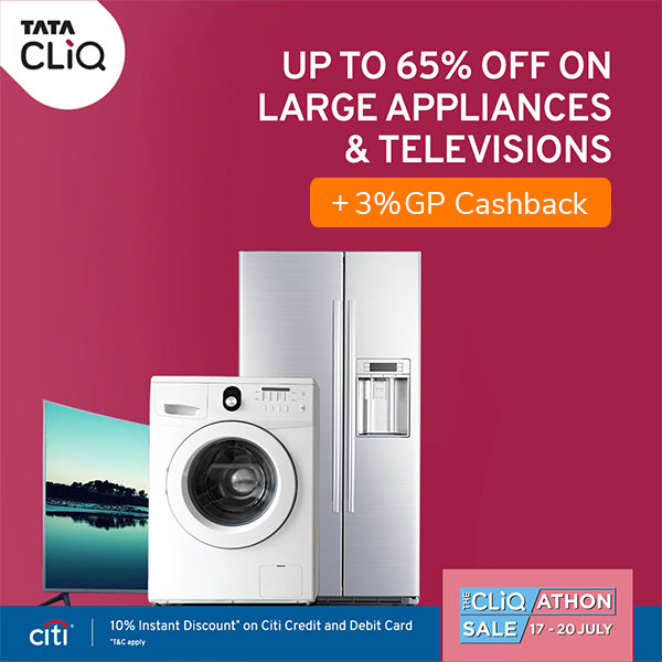 GoPaisaCom's tweet photo. CLiQATHON Sale is Live! Heavy Discounts on Heavy-Duty Appliances & Electronics upto 65% with 3% GP Cashback.
Start Shopping Now! - https://t.co/jIOubNAH0u
#Tatacliqsale #TataCliQ #gopaisa #gopaisaoffers #gopaisaoffers #gopaisadiscounts #gpcashback https://t.co/fTblOLxgFh