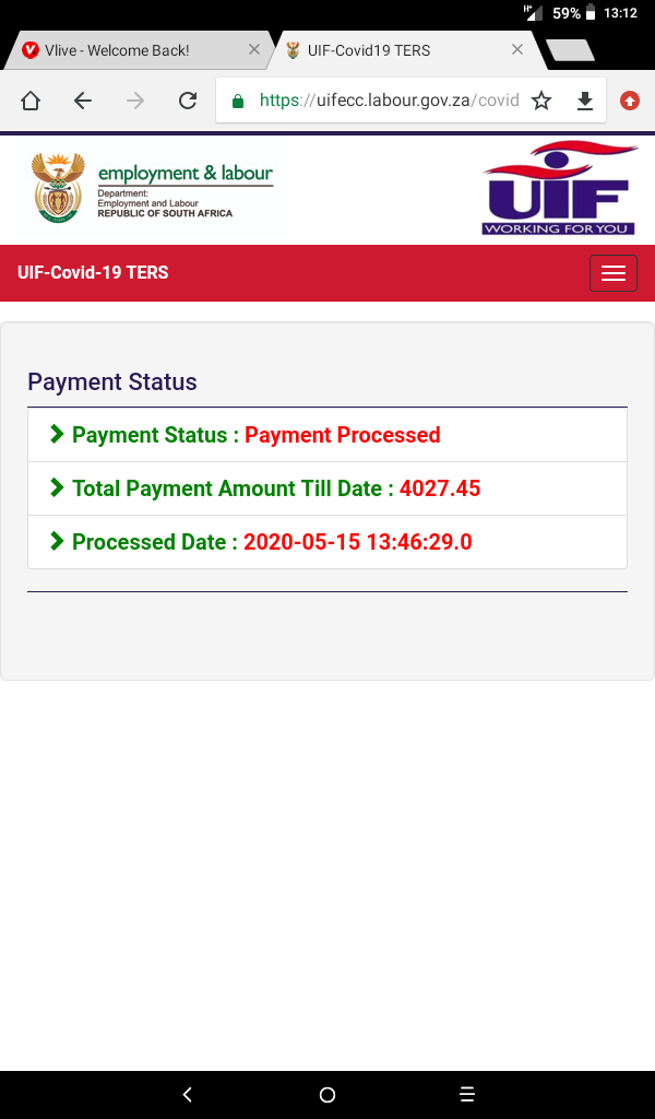 Department Of Employment And Labour On Twitter Uif Please Take Note Of The New Login Rules On The Uif Covid19 Ters Website Https T Co D1tg9p5ssf