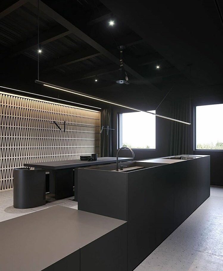 INTERIORPORN1's tweet photo. Dark &amp; minimalistic interior like this is a VIBE https://t.co/sQKBsYg913
