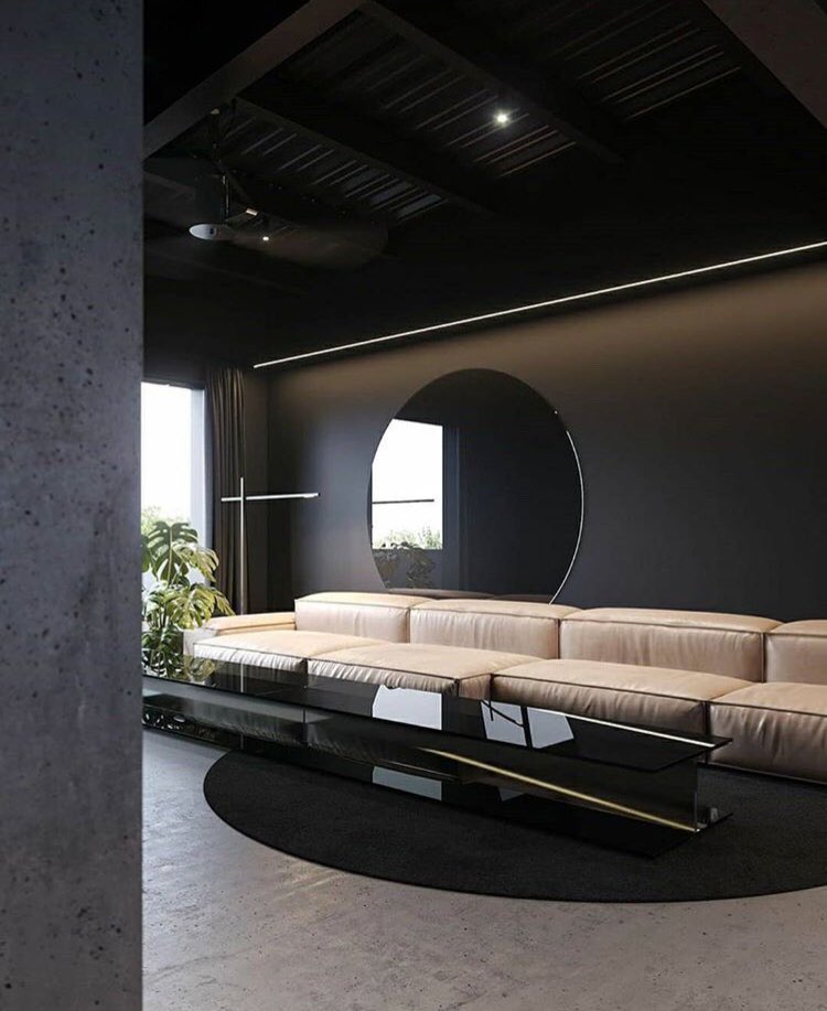 INTERIORPORN1's tweet photo. Dark &amp; minimalistic interior like this is a VIBE https://t.co/sQKBsYg913