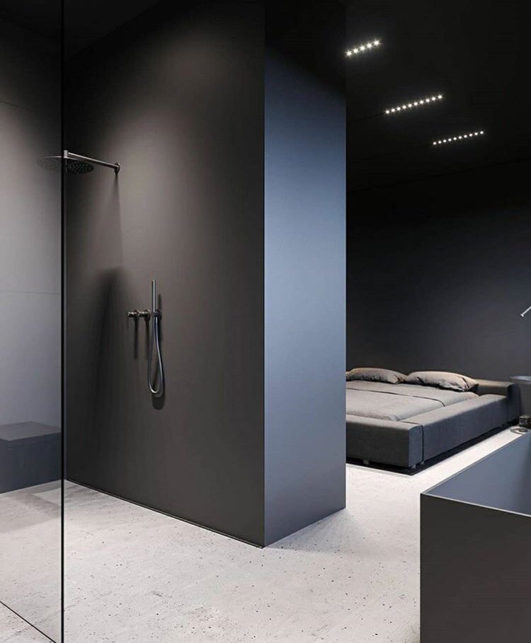 INTERIORPORN1's tweet photo. Dark &amp; minimalistic interior like this is a VIBE https://t.co/sQKBsYg913