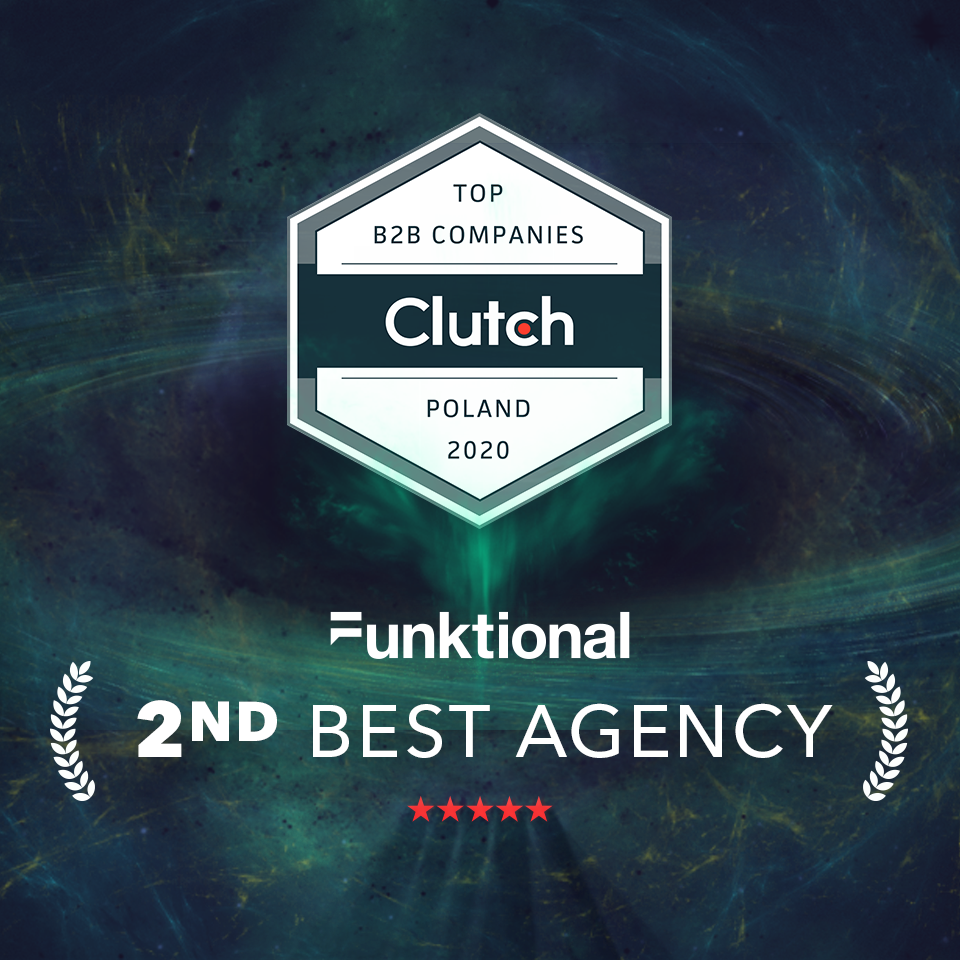 Funktional's tweet photo. There are more and more stars in our constellation, thanks to the Clutch portal, where we were named the second-best agency in Poland! 🎉🎊

Thank you to our entire team and our clients who appreciate our work so much! ❤️

See for yourself:
https://t.co/RJvWUJShuP

#funktionalove https://t.co/KNqRnkXNYO
