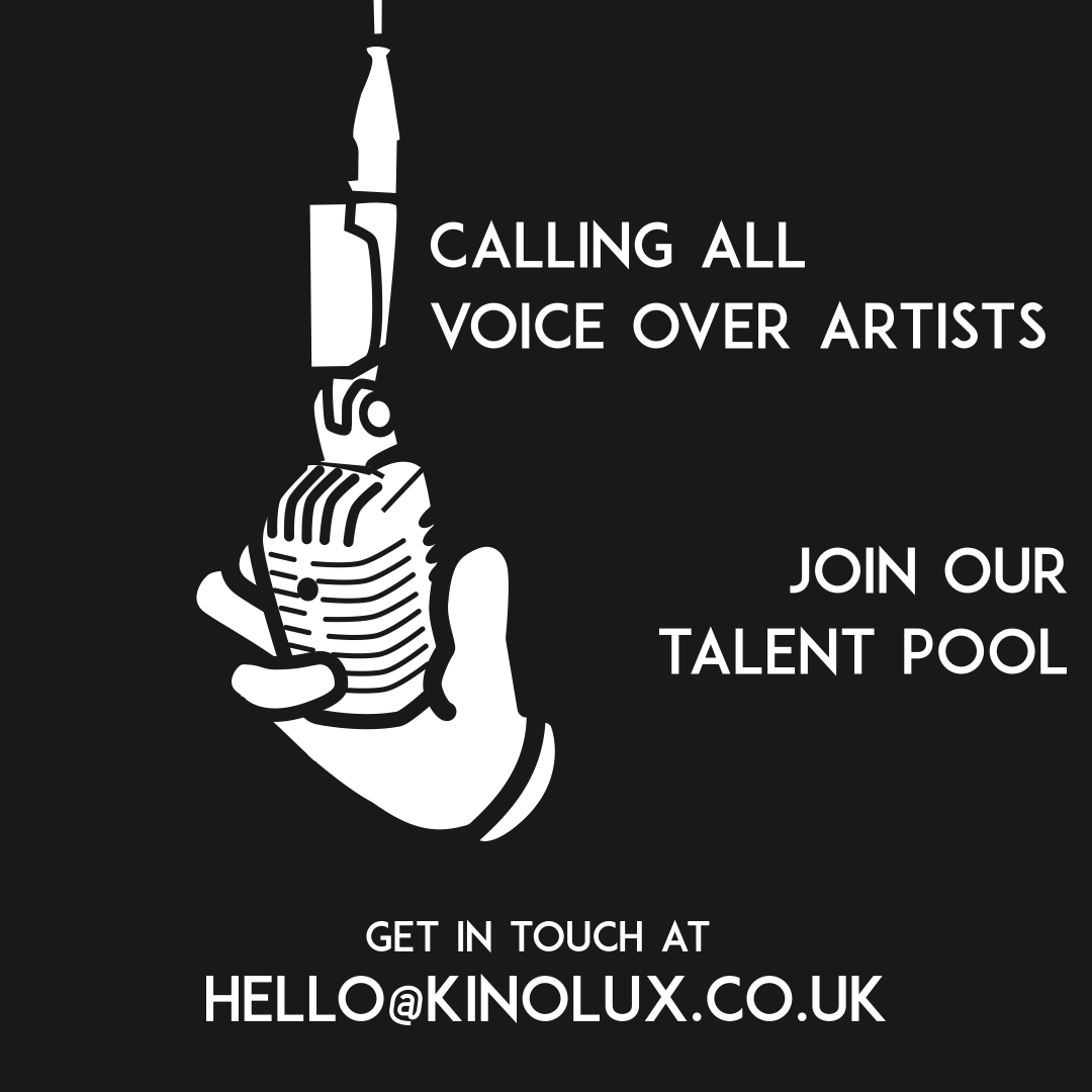 KinoluxProd's tweet photo. CALLING ALL VOICE OVER ARTISTS.

We are currently scouting for voice over artists to add to 
our talent pool. Get in touch to get more information and how to be added by Emailing hello@kinolux.co.uk

Please label your Email the following header: 
"Voice Over Artist - [YOUR NAME]" https://t.co/WAFWHTnG3w