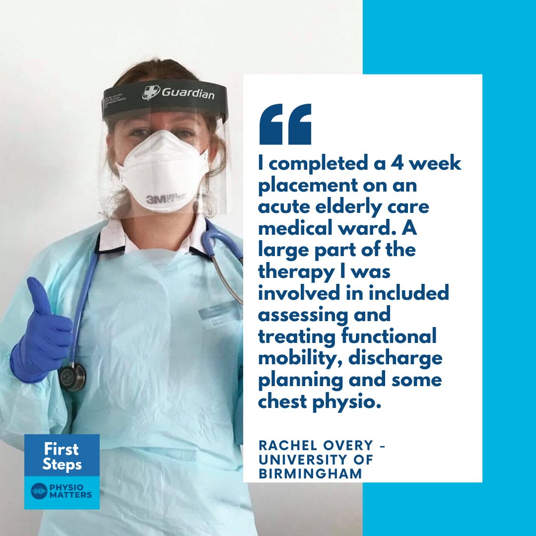 PMFirstSteps's tweet photo. *PLACEMENTS DURING THE PANDEMIC - @Physio_RachelO *

We wanted to give students who’d experienced placements during the COVID-19 pandemic a space to share what they learned - our first comes from Rachel who has just graduated from Birmingham University 🎓 https://t.co/Loj2dAASNj
