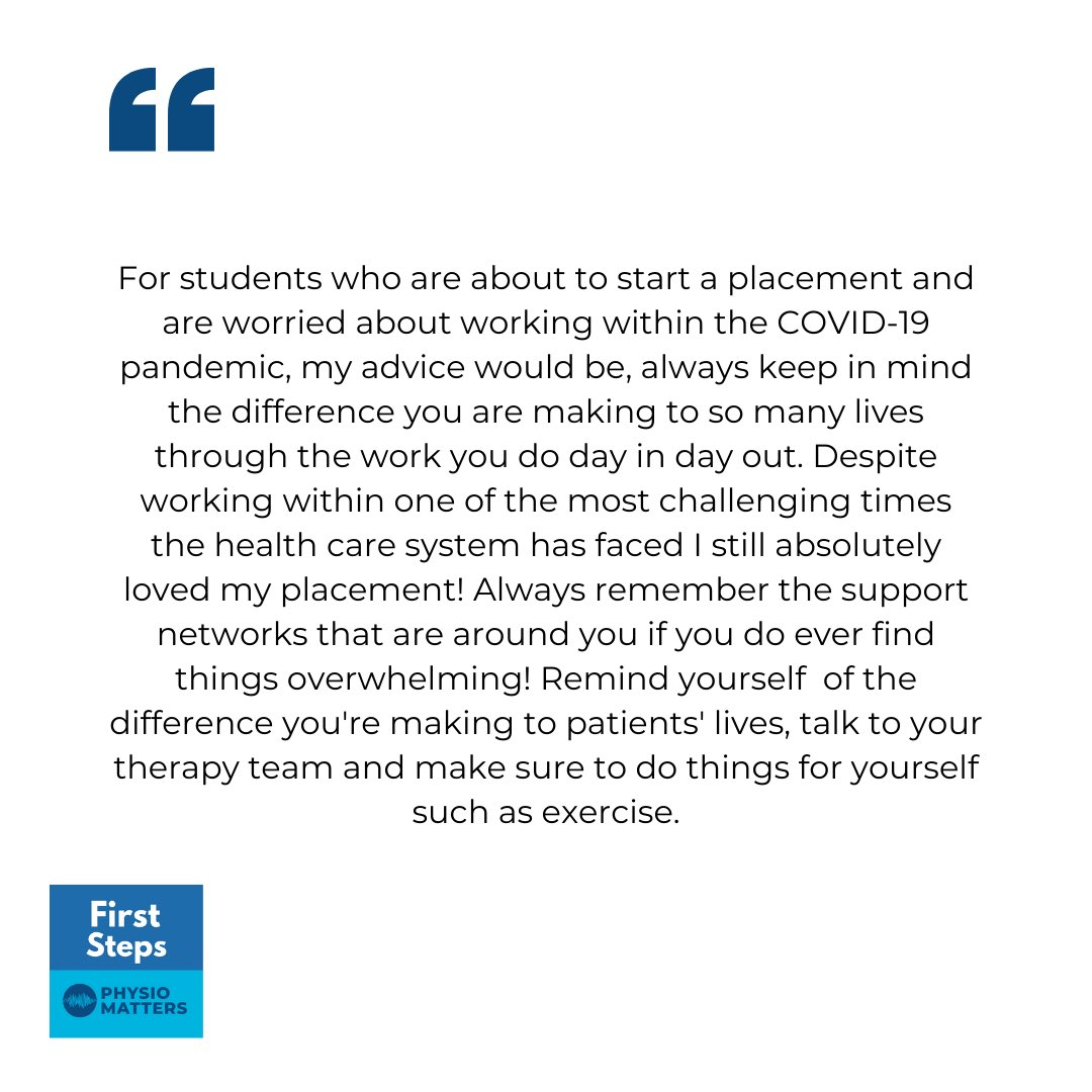 PMFirstSteps's tweet photo. *PLACEMENTS DURING THE PANDEMIC - @Physio_RachelO *

We wanted to give students who’d experienced placements during the COVID-19 pandemic a space to share what they learned - our first comes from Rachel who has just graduated from Birmingham University 🎓 https://t.co/Loj2dAASNj