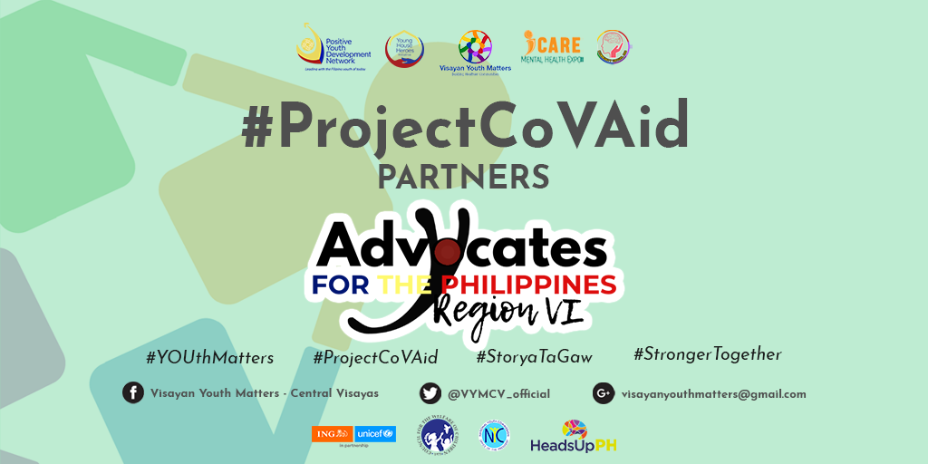 VYMCV_official's tweet photo. 💚Magpadayon ta ‘Gaw!💚

#ProjectCoVAid would like to acknowledge its trusted partners, from the Visayas, for helping encourage and develop the youth into socially-aware leaders who walk towards a greater mental health landscape for all. https://t.co/5VMSrn07iy