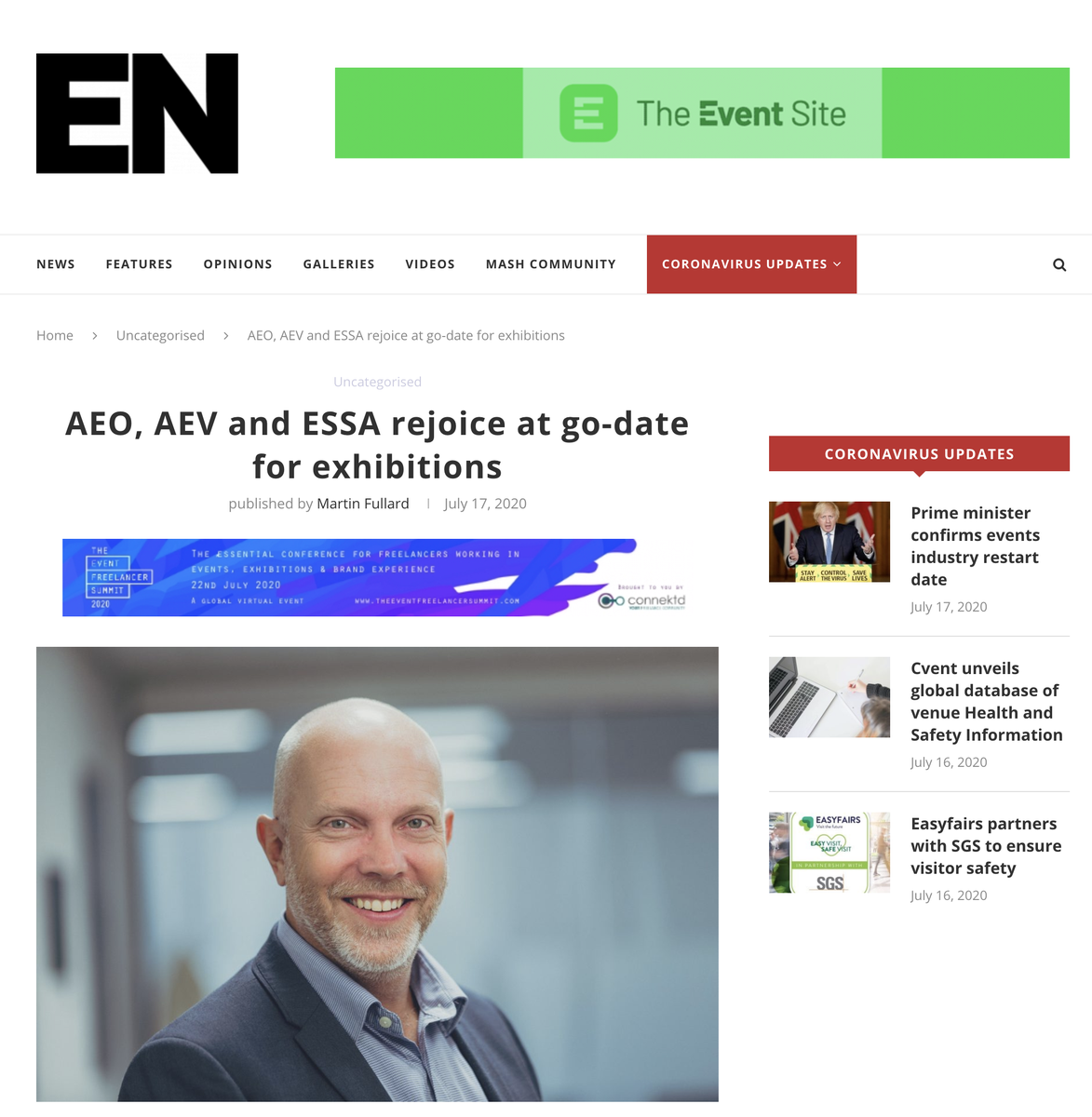 ESSAnews's tweet photo. After months of constructive conversations from us at ESSA, @AEVnews &amp; @aeonews with the government, we are delighted to have secured a long-awaited go date for the exhibitions industry, which will be 01/10/20  subject to completion of pilots. Read more - https://t.co/zsMNtr3XhM https://t.co/ds1Ra6lUup