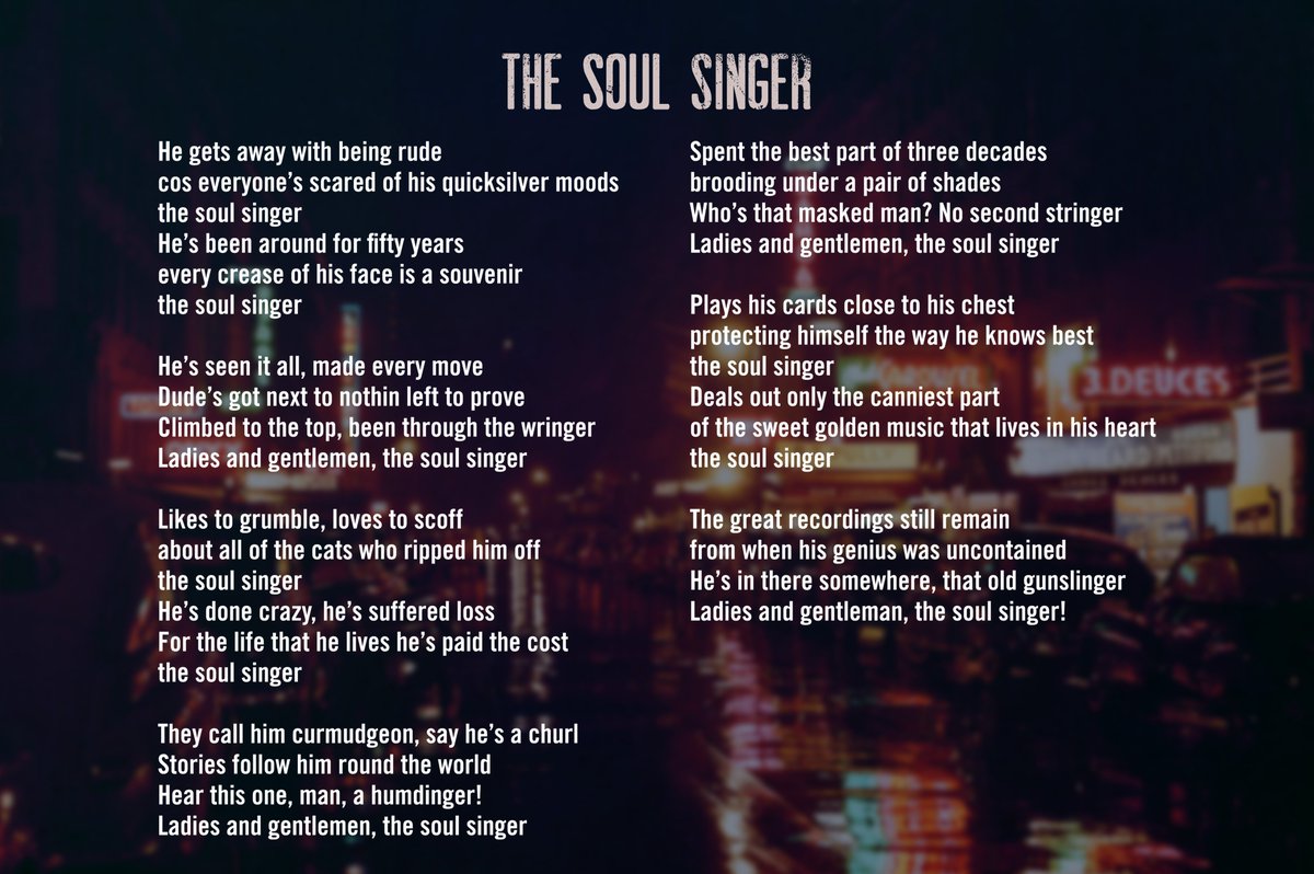 MickPuck's tweet photo. Lyric for new #TheWaterboys song #TheSoulSinger and hear/watch it here: https://t.co/pTwgQq4VQy https://t.co/IcqAplfRRJ