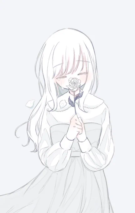 #女の子のイラストだけで興味を持ってくれる方へ届け
淡い青と、女の子 