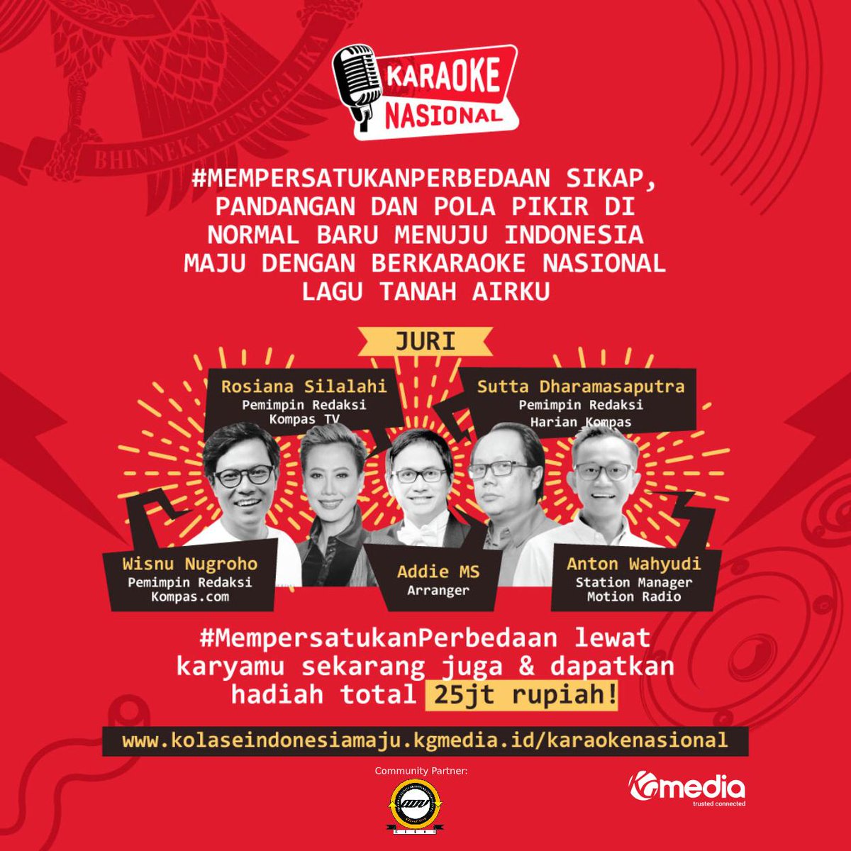 kedaiYAI's tweet photo. Hallo Sobat Kedai ,Buat kamu yang bangga jadi anak Indonesia, yuk #MempersatukanPerbedaan dengan ikutan kompetisi #KGMediaKaraokeNasional. https://t.co/Q1IV6B4rvd