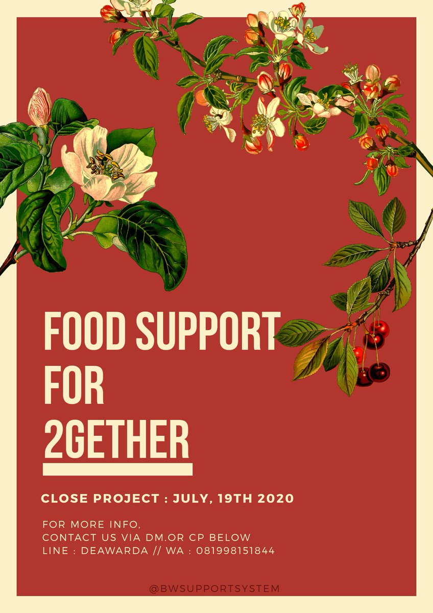 BWSupportSystem's tweet photo. Roses are red, violets are blue
Whats better than one?
It's absolutely two!! 👬💓

Two days left before the closing date of "Food Support for 2Gether" on July, 19th 2020.

For BrightWin INA Fans who haven't join us, come and hurry!
Let's make our babies cheek chubby again 😊❤ https://t.co/BL66gfeNYL