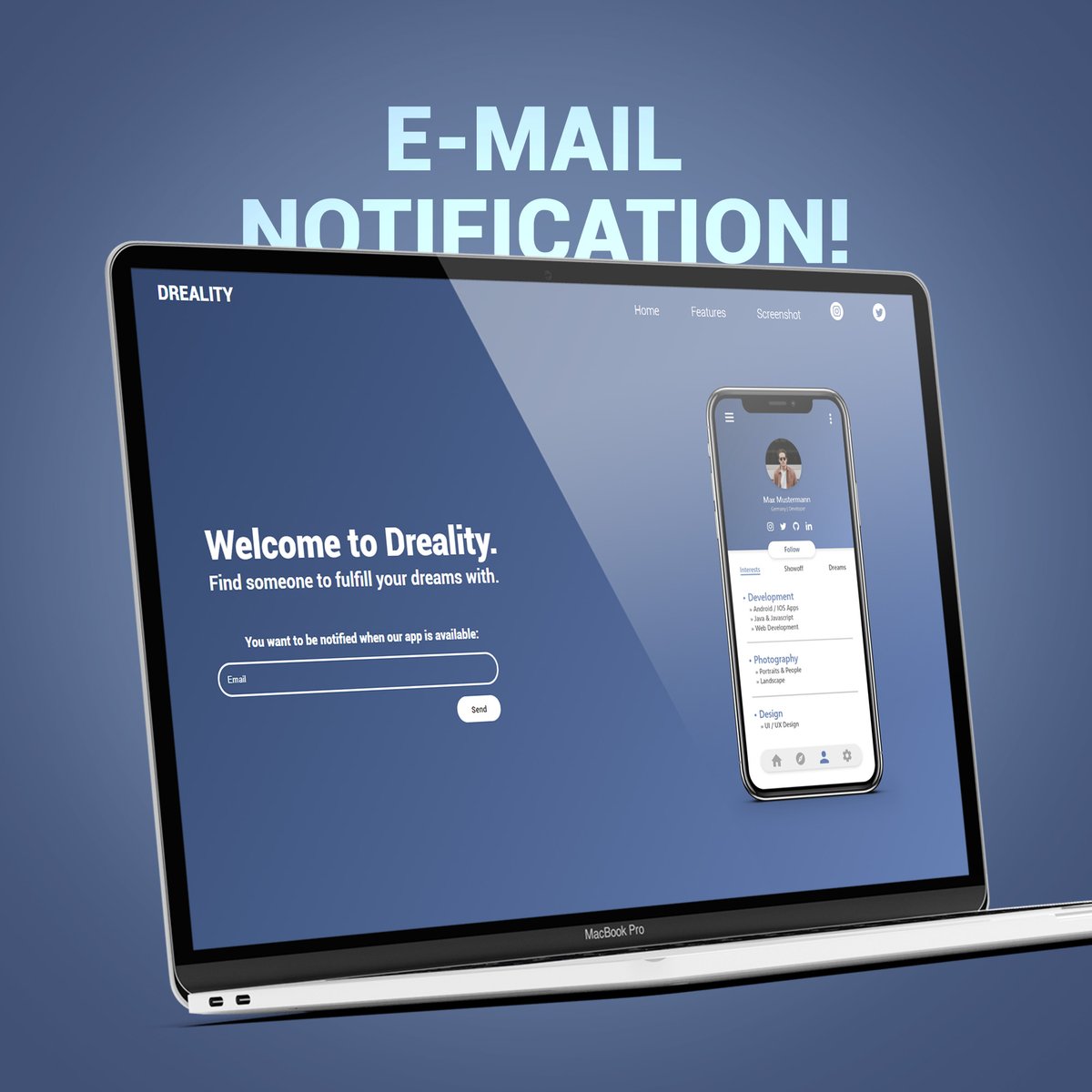 drealityapp's tweet photo. You can now get notified when our app is available! Just go on https://t.co/10OiGqujLW and type in your e-mail ⭐️🌕 (no spam dont worry :)) https://t.co/6D90ZAaIlf