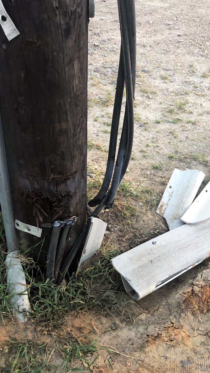 TheFarmhouseVan's tweet photo. Well friends, never a dull moment at The Farmhouse. This AM we discovered that someone has hit our main electrical pole and sliced two of the lines. We are completely without power. Hoping this can be fixed today! We’ll be updating on social media, but for now, we are closed. https://t.co/DcxakS5sEk