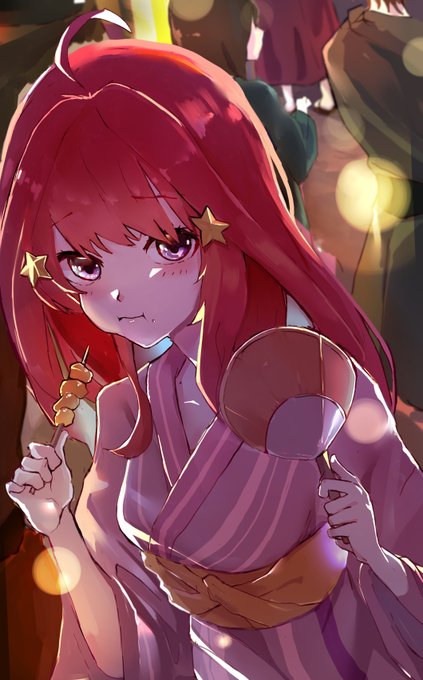 おかけーさんがTwitterに投稿した中野五月(五等分の花嫁)のイラスト。