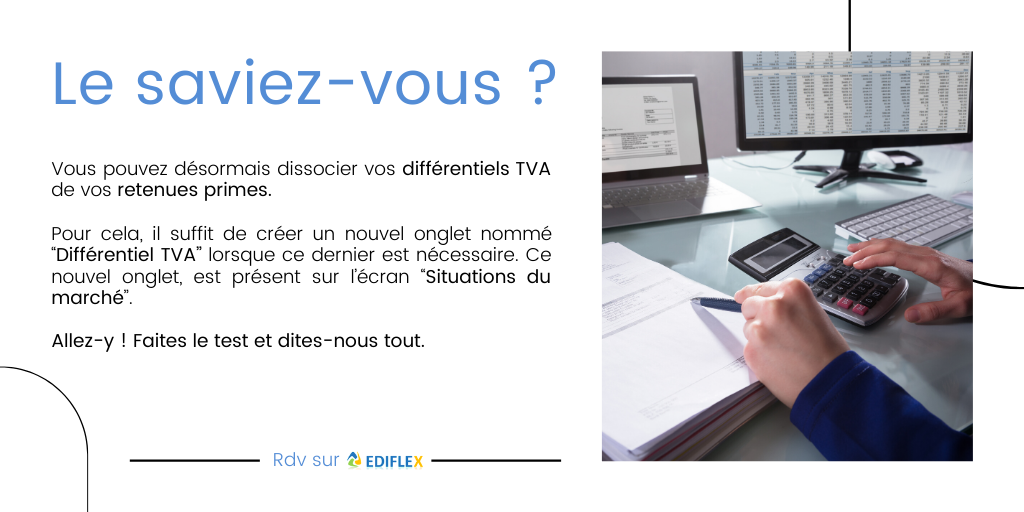 EpictureParis's tweet photo. 🚨 Alerte nouvelle fonctionnalité EDIFLEX ! 🚨

#differentieltva #tva #epicture #ediflex #situationsdetravaux #mpt #mtp #retenuedeprime https://t.co/3HM53RjrGr