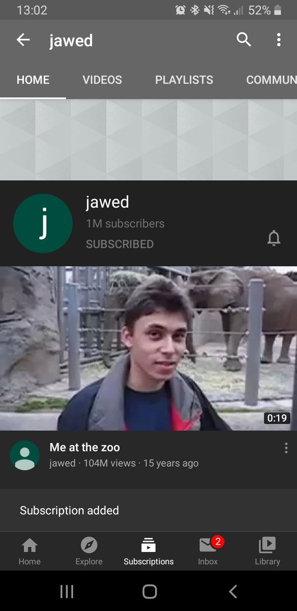 YtDoyaknow's tweet photo. Finally, the original youtube legend hit 1 million subs!
I wish the comments at 'me at the zoo' isn't a sub4sub market
We can end this!
#viral #selfpromoters #stopscammers #bots #youtubebots #loganbot #jawed #jawedkarim #meatthezoo #firstevervideo #firstyoutubevideo #legend https://t.co/aonKmYT8or