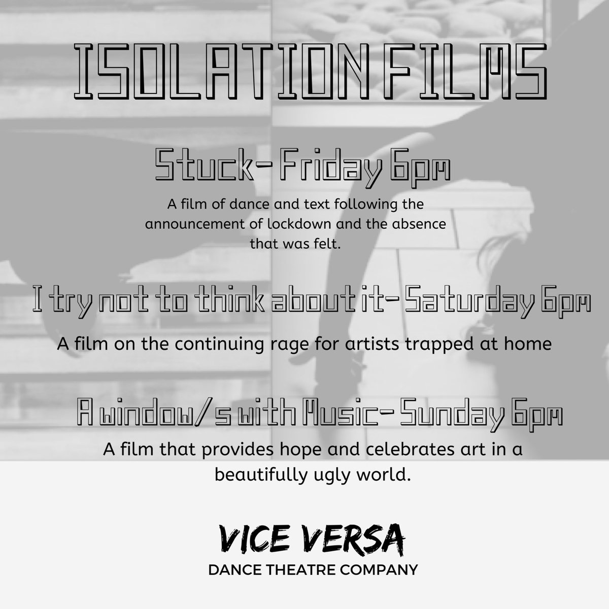 ViceVersaDT's tweet photo. WATCH ON IGTV 6pm each day this weekend!! Starting TONIGHT! https://t.co/rlaPGGGfnN