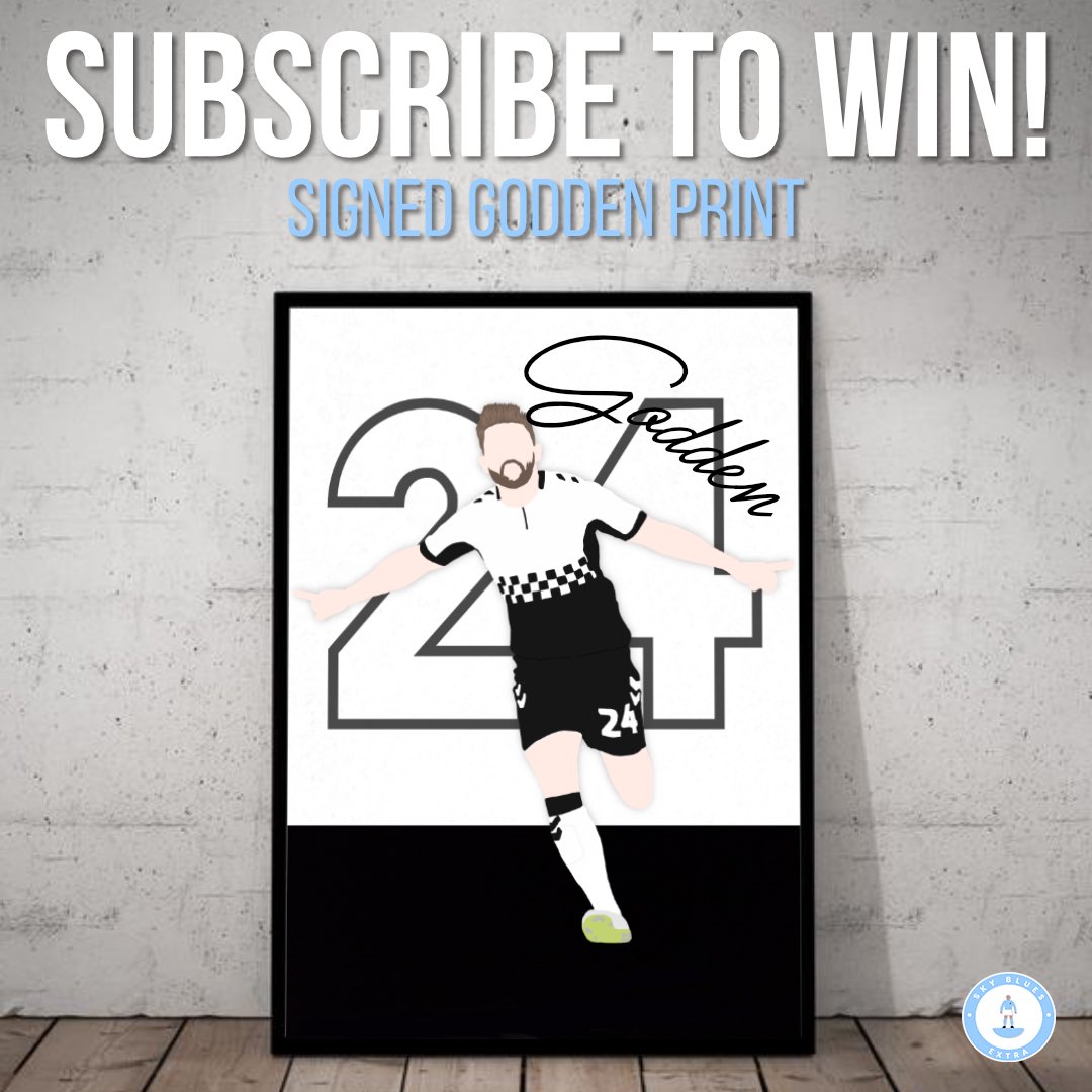 SkyBluesExtra's tweet image. 🚨 SUBSCRIBE TO WIN 🚨

🎥 To celebrate our new YouTube channel we’re offering you a chance of winning a signed Matty Godden poster. 

🗳 To enter simply: 👇🏻

🔁 RT this tweet 

👉🏻 Subscribe to our YouTube channel here &amp;gt;&amp;gt;&amp;gt; bit.ly/3jaNfQX

⏰ Ends 22.07.20

#PUSB