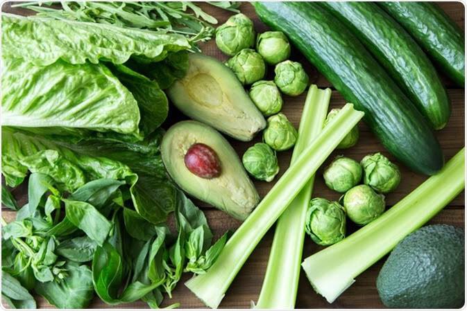 Plant origins include leafy vegetables  (spinach, okra , broccoli , lettuce, asparagus ), mushrooms  , legumes, nuts  , and oilseeds e.g., soybeans, sunflower seeds. Baker’s yeast is another rich source of folate.