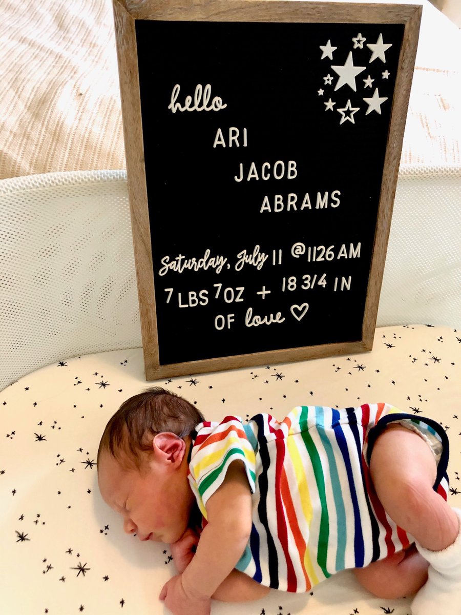 ShannaMatalonMD's tweet photo. wanted to introduce #medtwitter #radtwitter to it’s newest member, ari jacob abrams. as one of my coresidents once told me, it’s like being on a never ending angio IR call, but SO much better 🤗 https://t.co/Q2FFUpKHn9