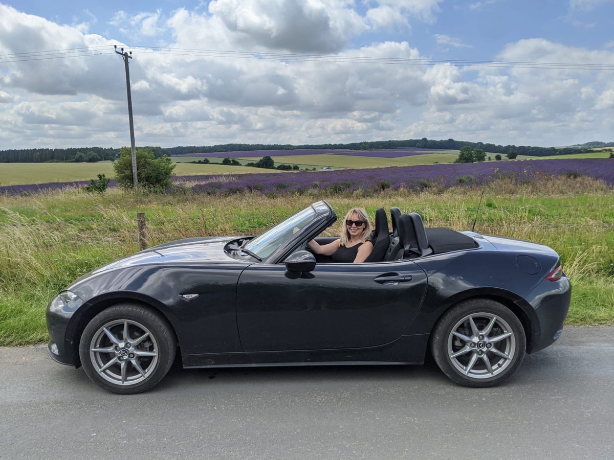BethNunnington's tweet photo. Found beautiful lavender fields driving back, couldnโt resist posing for a photo ๐๐๐ #whataposer #CotswoldLavender https://t.co/DyhbkadImA