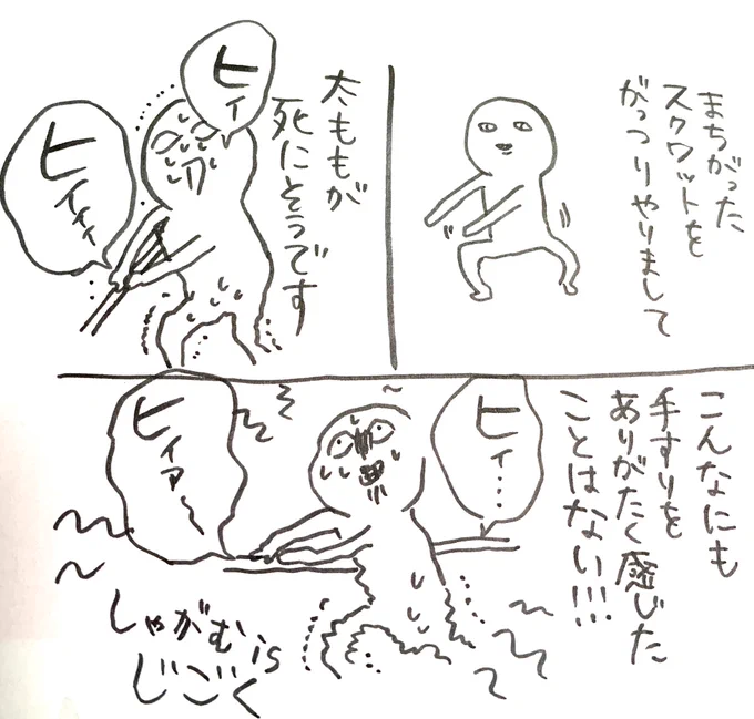 今日から新しい運動始めてさっそく太ももが爆発しそうです。しゃがむのは苦行。 