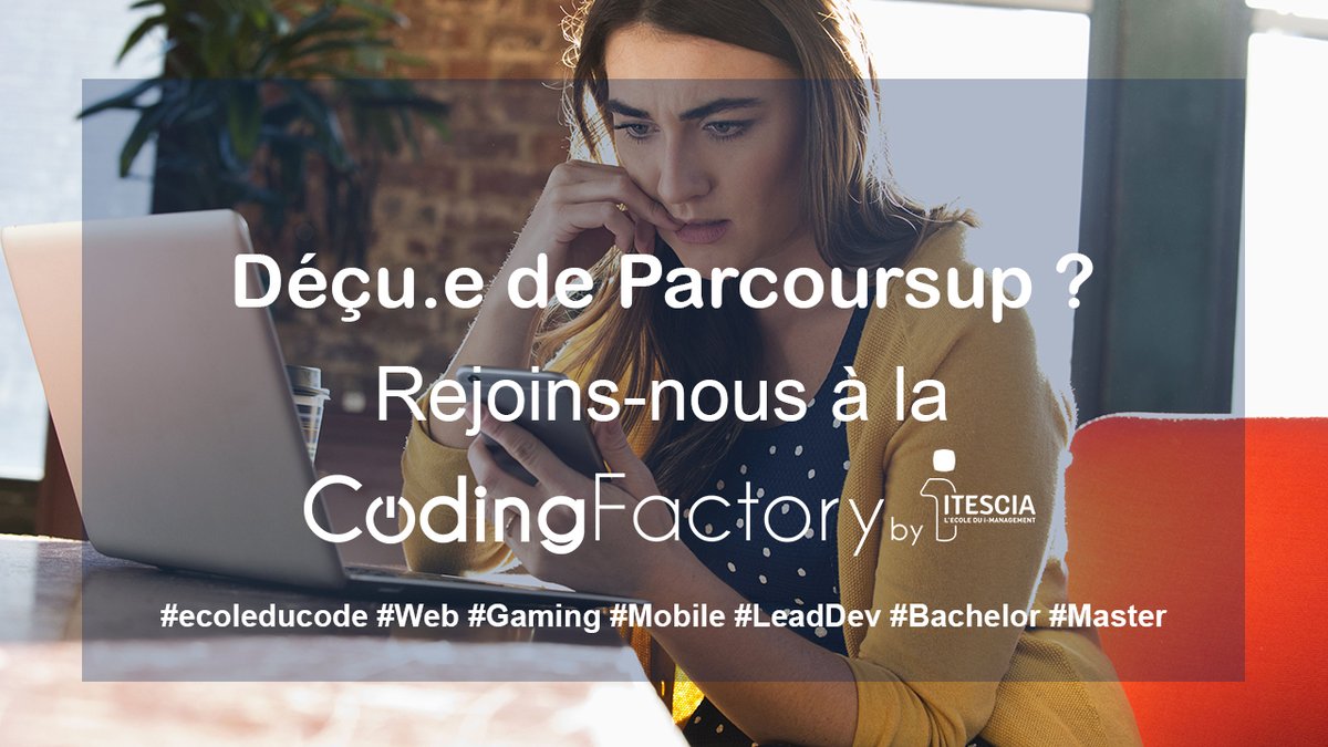 esiee_it's tweet photo. Passionné.e de #code et déçu.e par Parcoursup? Rejoins la #CodingFactory ! En #apprentissage ou en temps plein, tu peux préparer un #Bachelor en #Web #Mobile #Gaming #objetsconnectés. Poursuite possible en #Master #LeadDev, Gaming & Smart tech
https://t.co/klV6yKKirL #ecoleducode https://t.co/IrHmeB93bv