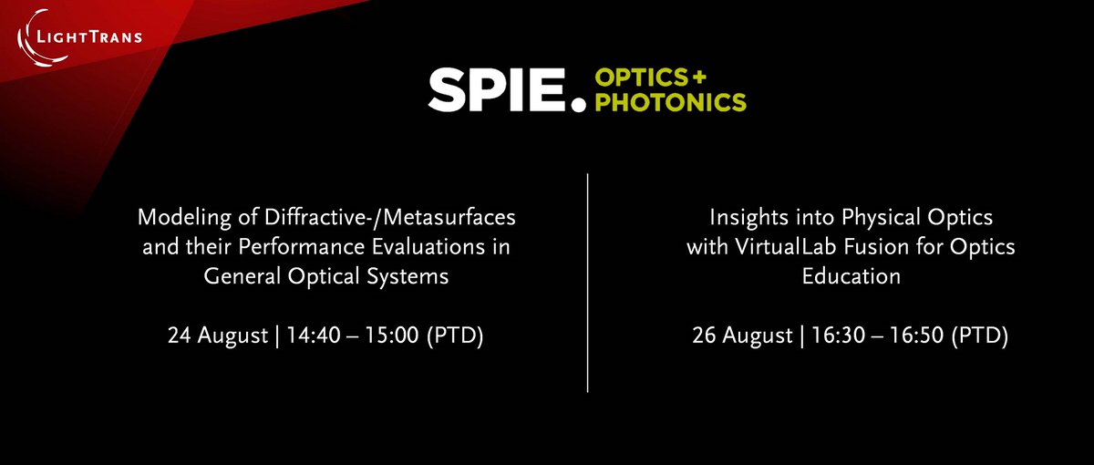 LightTrans's tweet photo. Meet us at #SPIEOpticsPhotonics and #Optatec!
During SPIE Optics &amp; Photonics Virtual Forum we will give two talks. If you can't wait until Optatec will take place in November you can already meet us at our virtual booth! Read more: https://t.co/JR1DlzpjSP
@SPIEtweets @SPIEevents https://t.co/tufvIk3q2E