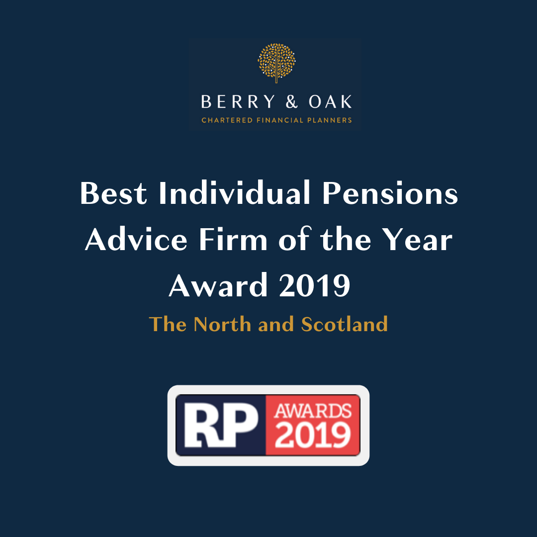 BerryandOak's tweet photo. Retirement Planner– Best Individual Pensions Advice Firm of the Year Award 2019 – The North and Scotland
Berry & Oak are very proud to have been recognised as one of the best pensions advisers in the region. We were also finalists for this award in 2018.
#rp, #retirementplanner https://t.co/85Pj0RK95Y