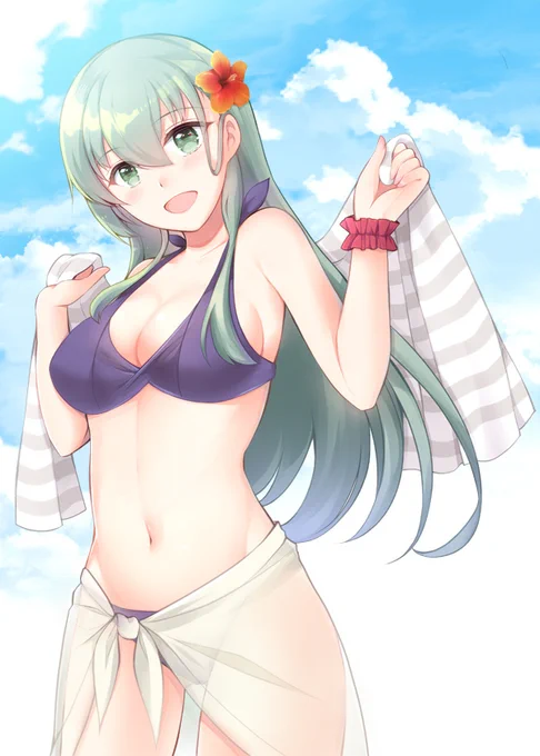 今日は艦これ一番くじ発売日!なので水着な鈴谷。 