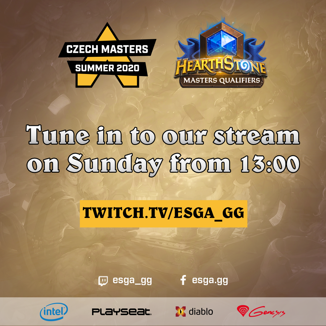 Last qualification stream from Czech Hearthstone Masters as part of Masters Tour Montreal qualification starts on Sunday at 1 pm, tune in here: twitch.tv/esga_gg with 
<a href="/MrRybkaPipka/">RastaFish_HS</a> and 
@PandappleHS as casters!