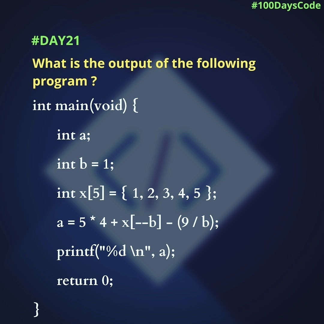 PoojaHattargi's tweet photo. ✓Operator precedence determines the grouping of terms in an expression and decides how an expression is evaluated.
.
.
.
.
.
#100daysofpractice #100daysofcode #100daysofcodechallenge #cprogramming #clanguage #cprogramminglanguage #ccodes #100DaysOfCode #100daystolearnandimprove https://t.co/BU6fJxcs7i
