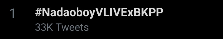 BkppTrendto's tweet photo. เวลา 19.25 น.
อันดับที่ 1
#NadaoboyVLIVExBKPP https://t.co/KXf5hf26kB