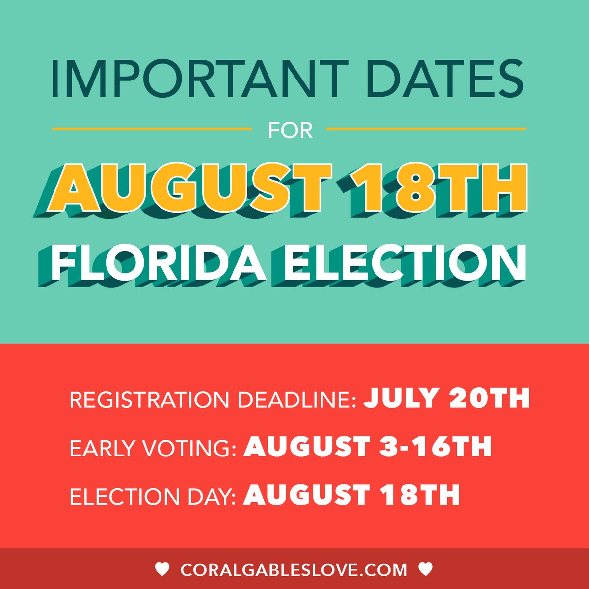 Two Reasons Why You Need To Vote in the August 18th Florida Primary Election: coralgableslove.com/two-reasons-wh…