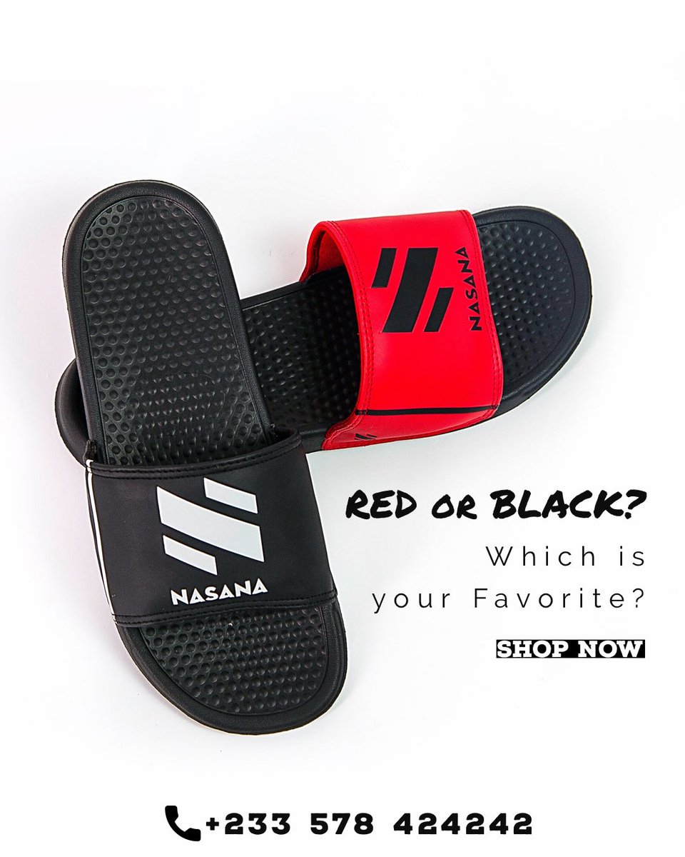 RED or BLACK ? Well you can have both. These amazing & comfortable NASANA Slides are in Stock now. 

•☎️Call (+233) 578 424242
•Wholesale Available Now.!
.
#nasana #slides #slidesandals #amazing #wearnasana #nasanamoment #brand #unisex #comfort