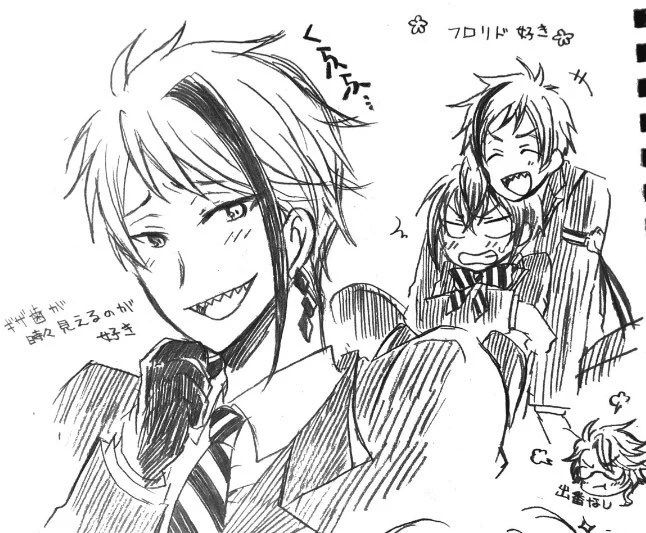 普段あんまり描かない人達を描いたラクガキとやっぱり描いちゃうでゅすくんの図
(下にしるばーくんいるけど大失敗してる\(^o^)/ 