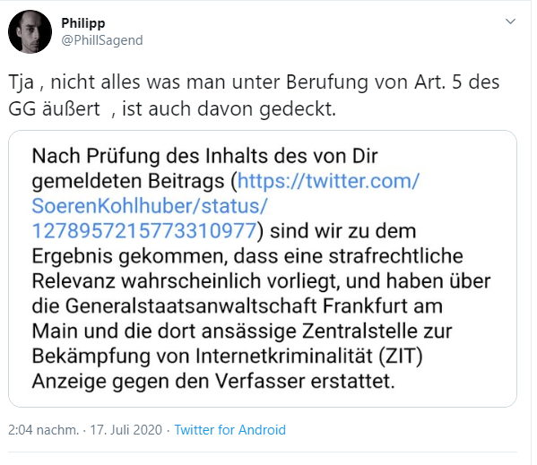 HSB_Forum's tweet photo. Ihr kennt noch "Frank", der sich selbst ne DM schrieb, um Linke zu diskreditieren? Er nennt sich "Phil" und veröffentlicht wieder Fakes, diesmal über angeblich strafrechtlich relevante Tweets linker Accounts. @.PhillSagend 🚀
Doof, wenn Fakes auffliegen!
#CopOps
@SoerenKohlhuber https://t.co/At5DaBO31S
