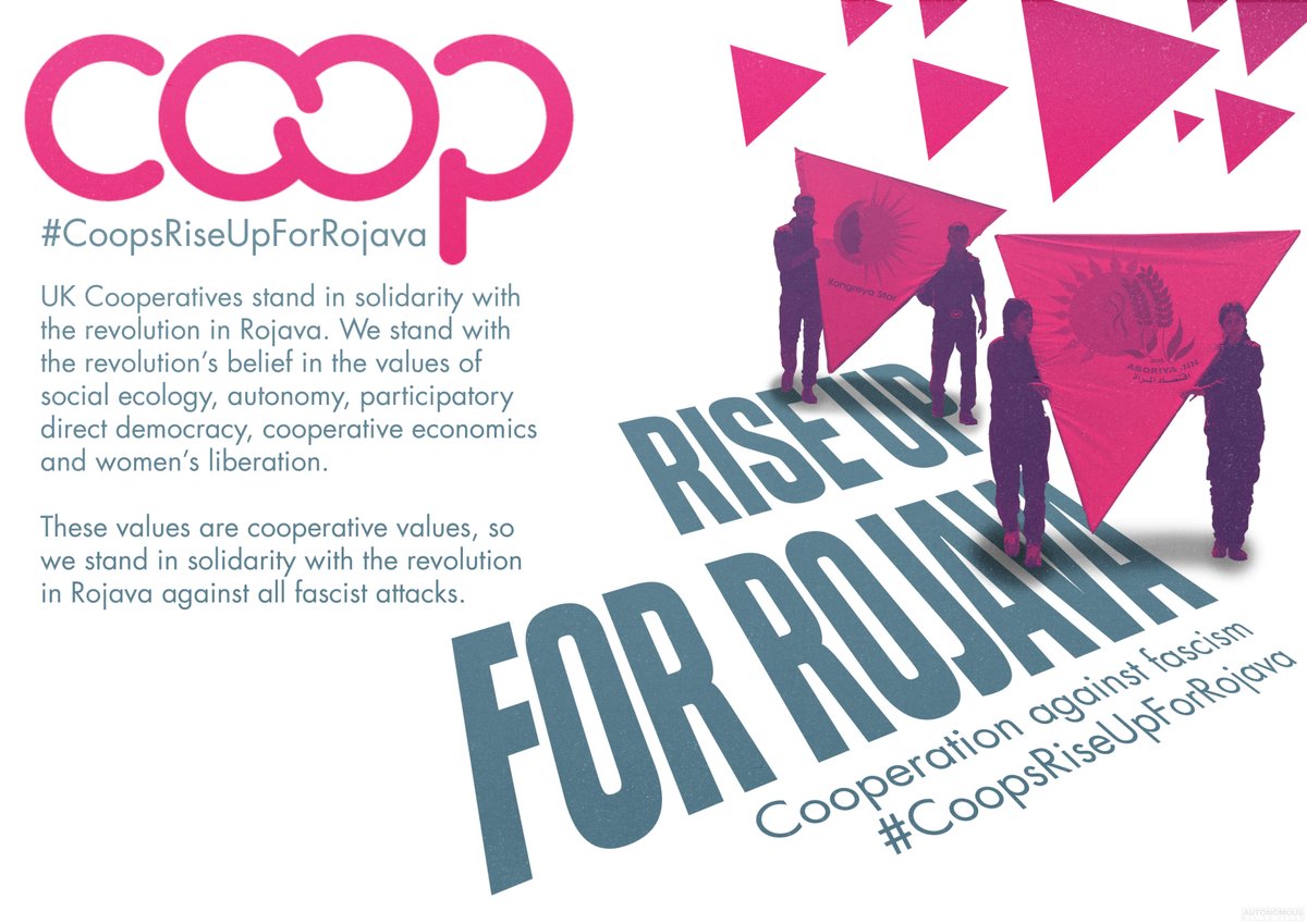 CoopMesopotamia's tweet photo. We invite #coops in the UK and beyond to participate in the Global Days of Action in solidarity with #Rojava this weekend, 18-19 July. This concides with the 8 year anniversary of the start of the Rojava Revolution 💛❤️💚

#CoopsRiseUp4Rojava
https://t.co/Bn1v2Gz2w1 https://t.co/2QcVipg0rU